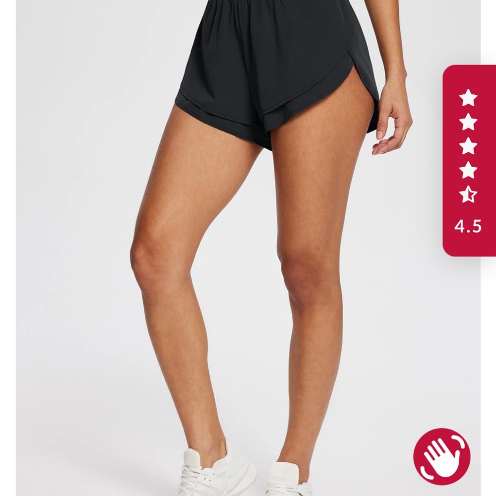 Women's Black Ruffle Layer Shorts